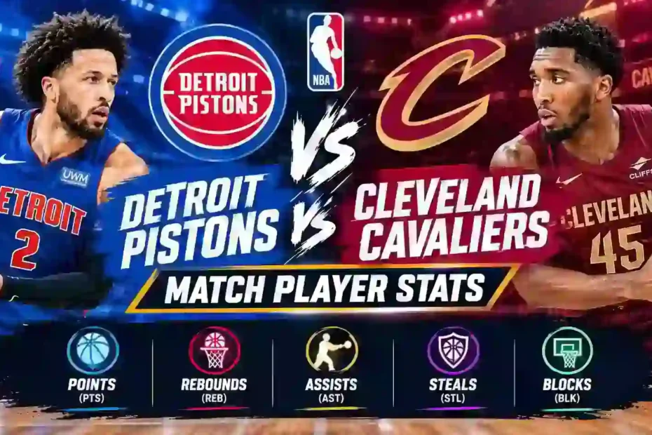 Detroit Pistons vs Cleveland Cavaliers match player stats