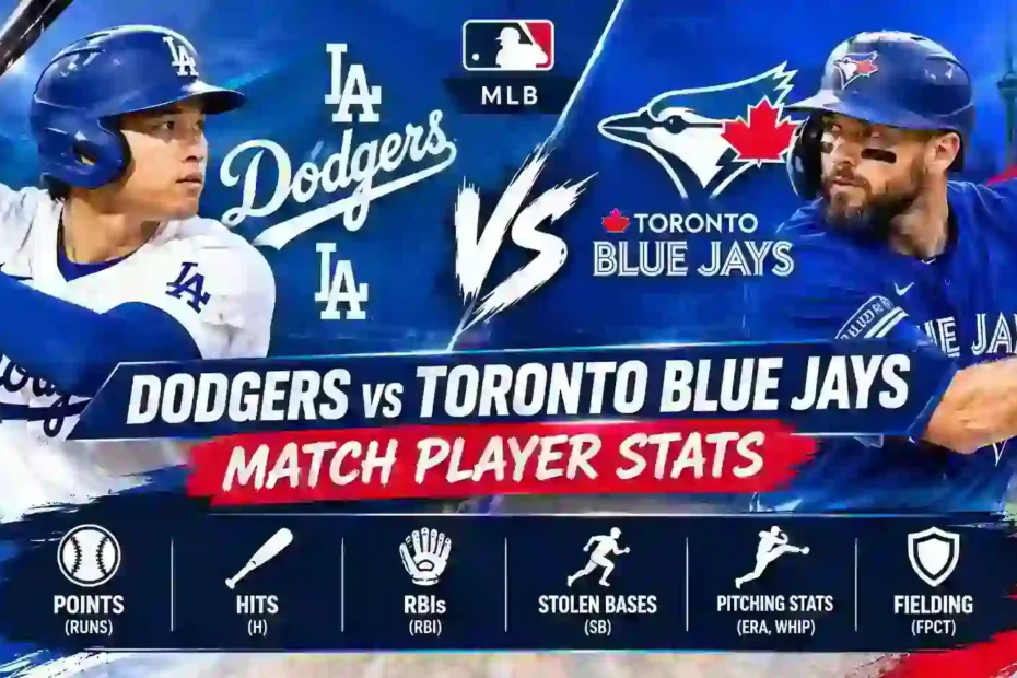 Dodgers vs Toronto Blue Jays match player stats